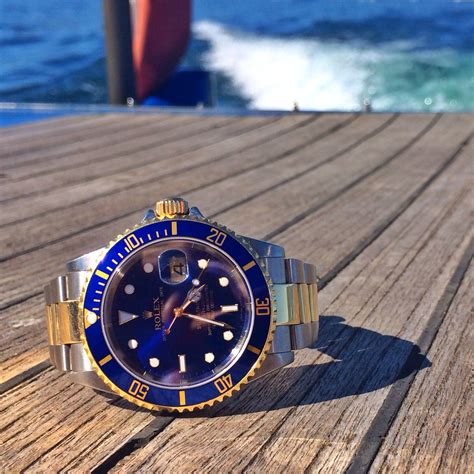 rolex sub 2 tone blue review